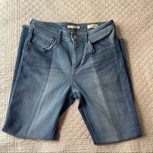 Levi's 721 High Rise Skinny Patchwork Release Hem Mixed Two toned Jeans